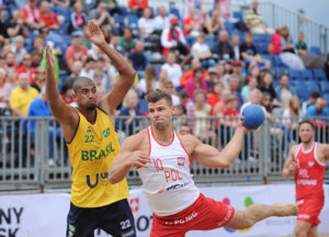 2017.07.28 The World Games Wrocław 2017 Pilka reczna plazowa Polska - Brazylia Maciej Wludarczak
